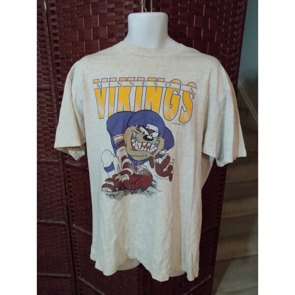 Other - Vintage 90s Minnesota Vikings Taz T Shirt Tasmanian Devil Adult XL NFL Football
